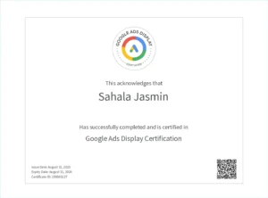 google ad display certification issued by google